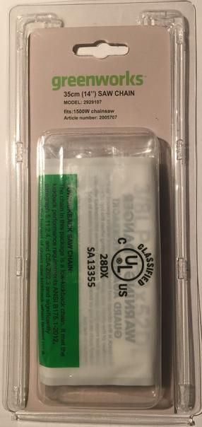 Motorzāģa ķēde Greenworks ACS-35CHAIN-GW, 35 cm, 0.11 cm, 3/8", 52