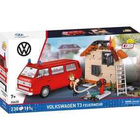 Konstruktorius, gaisrininko rinkinys Cobi Volkswagen T3 Feuerwehr 24635, 238 vnt., įvairių spalvų