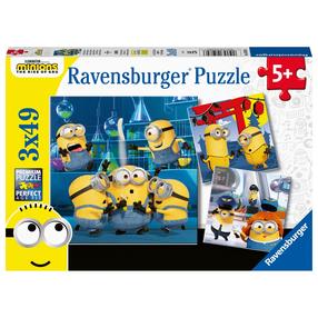 Dėlionė 3in1 Ravensburger Funny Minions R 05082, 21 cm x 21 cm, 147 vnt., įvairių spalvų