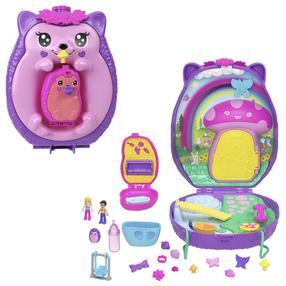 Набор фигурок, ежик Mattel Polly Pocket Mom & Baby Purse JBJ91, многоцветный