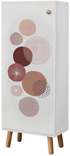 Apavu skapis Kalune Design Vegas B 940, balts krās./brūna krās./bēša krās., 38 cm x 50 cm x 135 cm