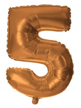 Folijas balons cipars 5, bronzas krās.