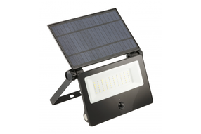 Prožektorius su saulės baterija, tvirtinamas prie sienos GTV Lumos II, 3 W, 3000 lm, 6400 °K, IP65, juoda sp.