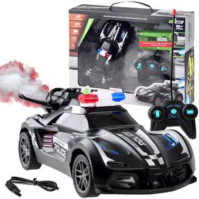 Radiovadāms policijas mašīna Racers Flame Spray, melna krās.