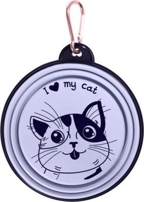Bļoda dzīvniekam I Love My Cat, 0.5 l, 12.7 cm x 12.7 cm, violeta krās.