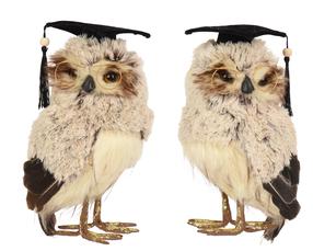 Kalėdinė dekoracija Decoris Owl 704626, 27 cm, ruda sp.