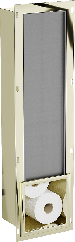Įleidžiama sieninė lentyna Mexen X-Wall-B, 19.5 cm x 72 cm x 12.1 cm, aukso sp.