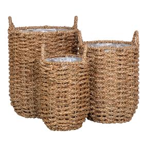 Gėlių vazonas House Nordic Hue 4401013, jūros žolė, 49 cm x 31 cm, Ø 49 cm, smėlio sp., 3 vnt.