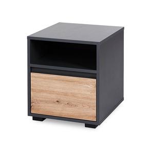Naktinis staliukas Klups Dalia, antracito sp./ąžuolo sp., 47 cm x 42 cm x 45 cm