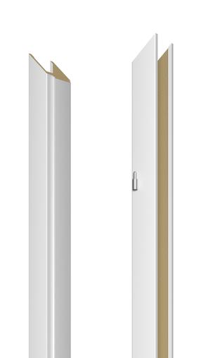 Vertikali durų stakta Domoletti, 209.5 cm x 14 - 18 cm x 1 cm, dešininė, balta sp.