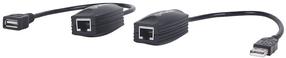 Jungtis Manhattan USB Line Extender 179300 USB, RJ-45 female, 60 m, juoda sp.