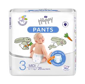 Püksmähkmed Happy Pants Midi, 3 suurus, 6 - 11 kg, 26 tk