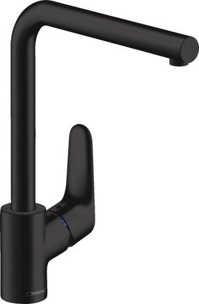 Izlietņu jaucējkrāns Hansgrohe Focus M41 Matt Black, melna krās.