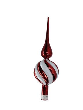 Eglės viršūnė Christmas Touch EBW440455, balta sp./raudona sp., 30 cm, stiklas