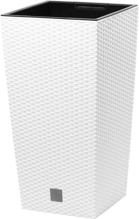 Puķu pods Rato Square, plastmasa, Ø 17 cm, balta krās.