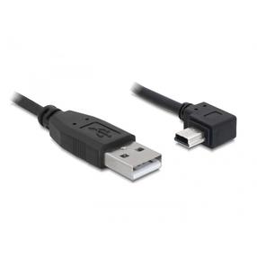 Vads Delock Angled USB / Mini USB USB 2.0 A male, Mini USB B male, 5 m, melna krās.