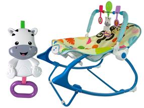 Mazuļu šūpuļkrēsls Lean Toys Infant To Toddler Rocker, zila krās./daudzkrāsaina