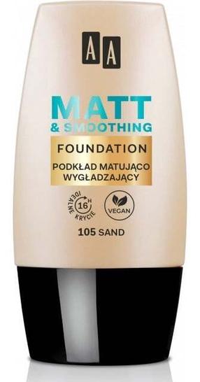 Skystas makiažo pagrindas Aa Make Up Matt & Smoothing, šviesiai ruda sp., 105 sand, 30 ml