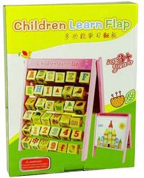 Medinė lenta su raidėmis ir skaičiais, abėcėlė ir skaičiai Lean Toys Learn Flap 2in1, 31 cm, EN, šviesiai rožinė sp.