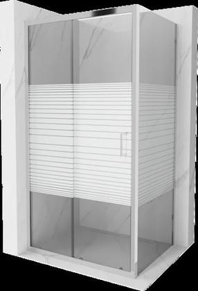Dušo kabina Mexen Apia 840-135-100-01-20, stačiakampė, be padėklo, 100 cm x 135 cm x 190 cm, chromo sp./grūdintas
