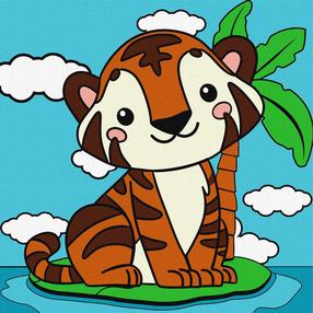 Maalimine numbrite järgi Ideyka Cute Tiger, mitmevärviline