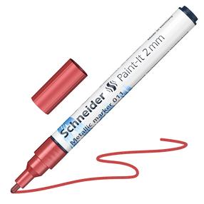 Teksto žymeklis Schneider Paint-lt 011, 2 mm, metalo sp./raudona sp.