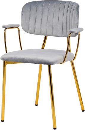 Kėdžių rinkinys Kayoom Kian 200 JT27M-GRY, aukso sp./pilka sp., 51 cm x 63 cm x 80 cm, 2 vnt.