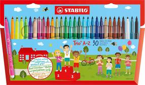 Фломастер Stabilo Trio A-Z, односторонние, 30 шт.