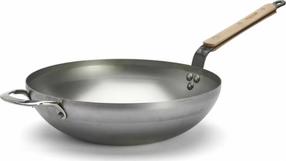 Сковорода De Buyer Mineral B Bois Wok, Ø 32 см, углеродистая сталь, Серебристый цв.