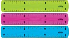 Liniuotė Centrum 86638, 15 cm, guma, mėlyna/žalia/rožinė