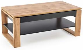 Kavos staliukas Betty, ruda sp./juoda sp., 120 cm x 65 cm x 50 - 72 cm
