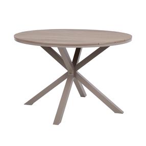 Dārza galds Home4you Porto, pelēka krās./bēša krās., 110.5 cm x 110.5 cm x 73 cm
