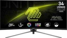 Monitor MSI MAG 345CQR, VA, 180 Hz, UWQHD, 34"