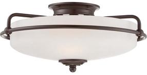 Šviestuvas lubų Elstead Lighting Griffin QZ-GRIFFIN-F-PN, E27, 3 x 60 W, balta sp. / bronzos sp.