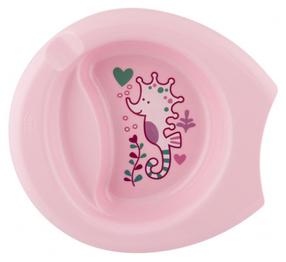 Lėkštutė Chicco Easy Feeding Plate, 6+ mėn., 22 cm, plastikas, rožinė sp.