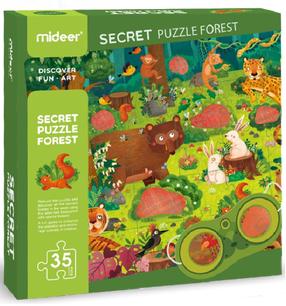 Medinė dėlionė Secret Forest, 40 cm x 60 cm, 35 vnt., įvairių spalvų
