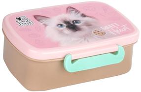 Konteiner toidu jaoks Derform Cleo and Frank, 0.5 l, 16.5 cm x 10.5 cm, roosa v./pruunikas v.