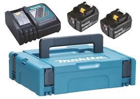 Akumuliatoriaus ir įkroviklio komplektas Makita DC18RC + 2xBL1850B, 18 V, li-ion, 5000 mAh