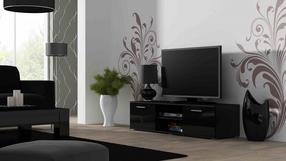 TV galds Cama Meble Soho 140, melna krās., 140 cm x 43 cm x 37 cm