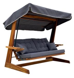 Lauko sūpynės Kalune Design Sia 2400, juoda sp./pilka sp., 175 cm x 236 cm x 190 cm