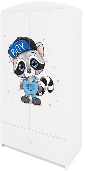 Vaikiška spinta Kocot Kids Babydreams Raccoon, balta sp., 90 cm x 52 cm x 175.5 cm