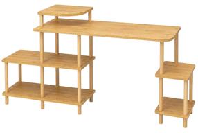 Rakstāmgalds un plaukts Kalune Design Peka 0013, 45 cm x 140 cm, 76 cm, sapphire oak krās.