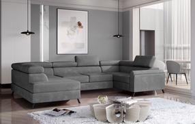 Kampinė sofa Escada Paros 06, tamsiai pilka sp., kairinė, 200 x 330 cm x 98 cm