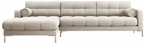 Stūra dīvāns Cosmopolitan Design Bali Neve 04, zelta krās./beige melange krās., kreisais, 185 x 293 cm x 75 cm