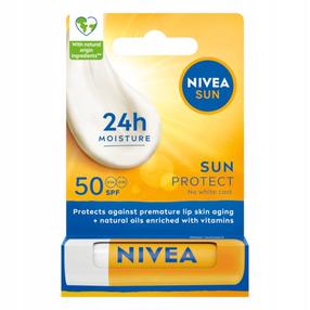 Priemonė įdegio priežiūrai lūpoms Nivea Sun Protect 24H Moisture SPF50, 6 g