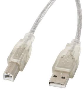 Laidas Lanberg USB 2.0 A male, USB 2.0 B male, 5 m, skaidri sp.