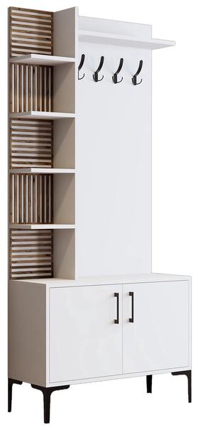 Priekšnama mēbeļu komplekts Kalune Design Viyana D, iekštelpu, balta krās.