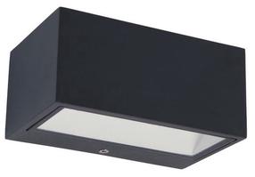 Āra sienas lampa Lutec Gemini, 10.5W, LED, IP54, tumši pelēka krās., 6.5 cm x 8.9 cm