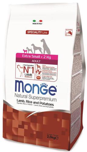 Kuiv koeratoit Monge Speciality Line Extra Small, lambaliha/riis/kartul, 2.5 kg