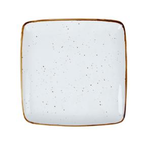 Lėkštė pietų Home4you Sensa, 26 cm x 26 cm, aukso sp./balta sp.